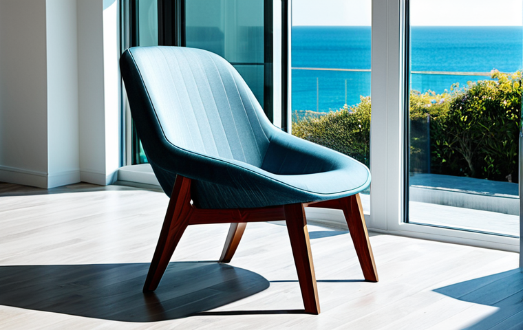 Sustainable Furniture Design**

"A modern chair made from recycled ocean plastic, fully clothed, sitting in a bright, minimalist living room with large windows, showcasing innovative material use, safe for work, appropriate content, perfect anatomy (of the chair), correct proportions, professional product photography, high quality, family-friendly"

**