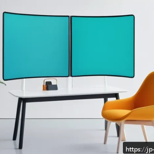 제품디자인 트렌드 리포트 활용법 - A sleek modern product design studio scene showcasing a minimalist eco-friendly chair prototype made...